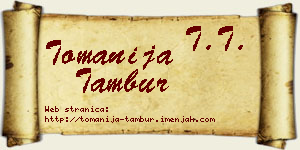 Tomanija Tambur vizit kartica